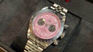 チューダー　ブラックベイクロノ　79360N　ピンク