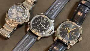 パネライ　ラジオミール 1940 クロノ モノプルサンテ 8デイズ GMT オロ・ビアンコ　PAM00503　他2点